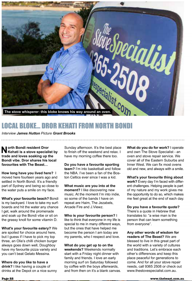 The Beast Article featuring The Stove Specialist